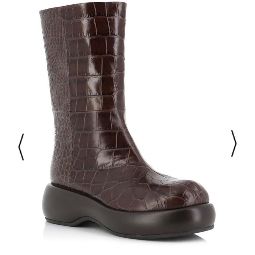 RoDo Leather ankle croco brown boots